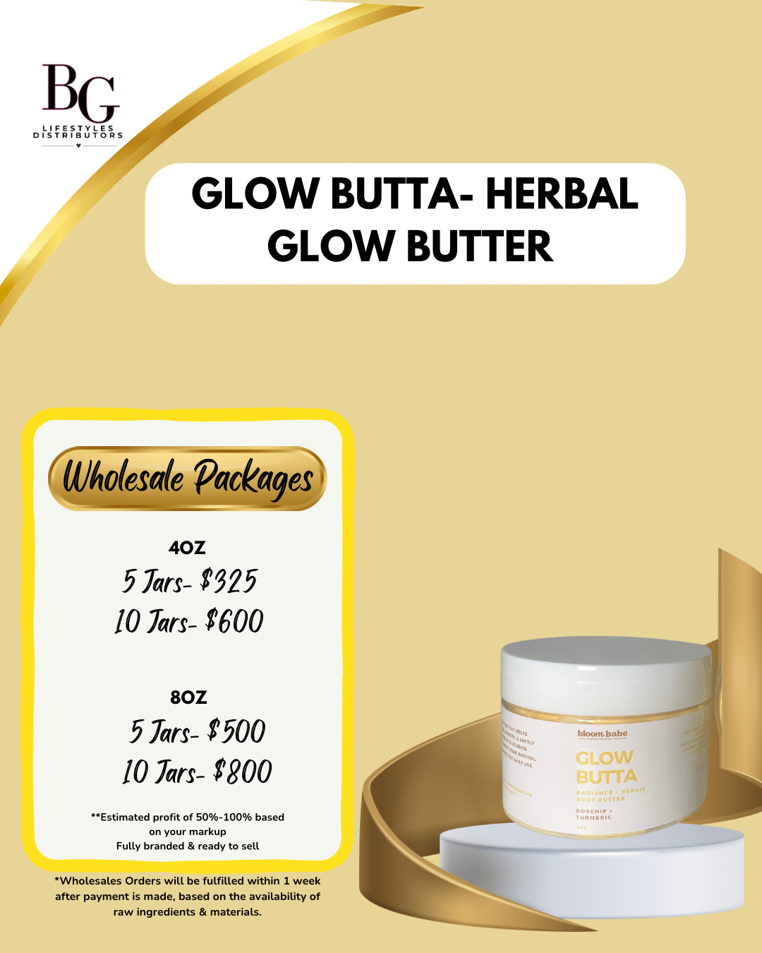 Wholesale- Glow Butta - Herbal Butter