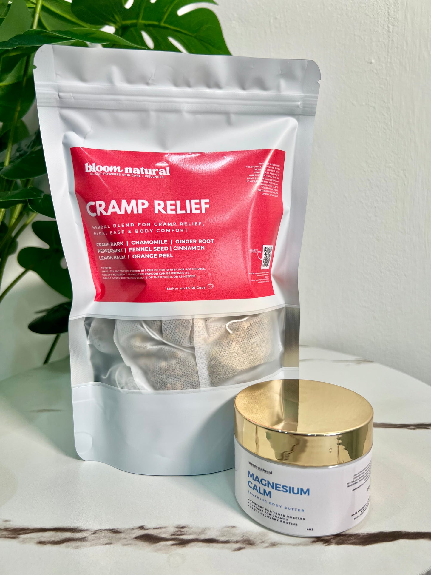Cramp Relief Bundle | Period Cramp Support Tea + Magnesium Butter